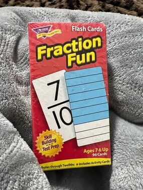 Fraction Fun Flash Cards - Red Educational Deck